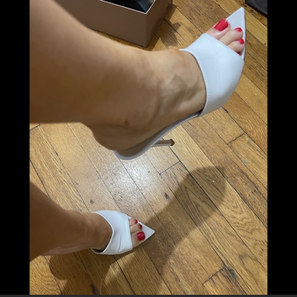 Gianvito Rossi white mules